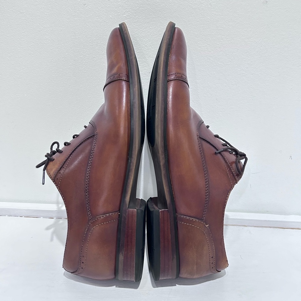 FLORSHEIM Men’s Cognac Sorrento Cap Toe Oxford Dress Shoes Size 9.5 - Picture 9 of 14